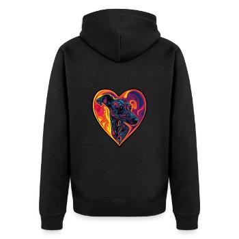 Whippet Chien Coeur Amour - Veste à capuche bio Premium Unisexe - noir - Dos - Nico (187cm)