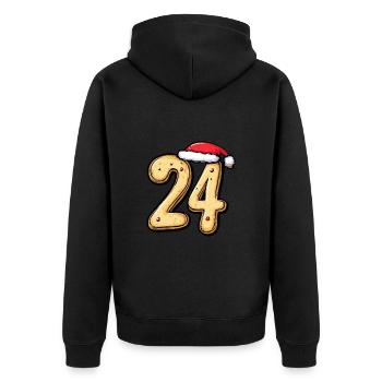 24 Numéro Noël - Veste à capuche bio Premium Unisexe - noir - Dos - Nico (187cm)