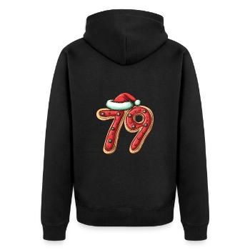 79 Number Christmas - Unisex Premium Organic Zip Hoodie - black - Back - Nico (187cm)