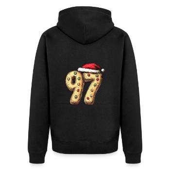 97 Number Christmas - Unisex Premium Organic Zip Hoodie - black - Back - Nico (187cm)
