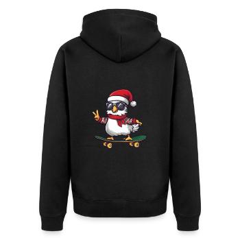 Poulet Noël drôle - Veste à capuche bio Premium Unisexe - noir - Dos - Nico (187cm)