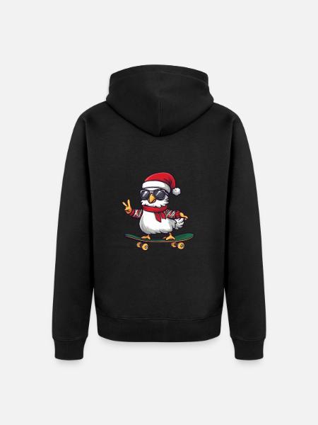 Chicken Christmas Funny - Unisex Premium Organic Zip Hoodie - black