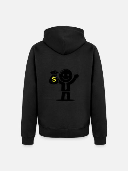 Geld Cash Hustle Geldsack - Unisex Premium Bio Zip Hoodie - Schwarz