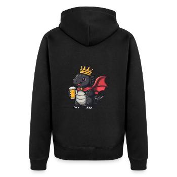 Dragon Bière Drôle - Veste à capuche bio Premium Unisexe - noir - Dos - Nico (187cm)