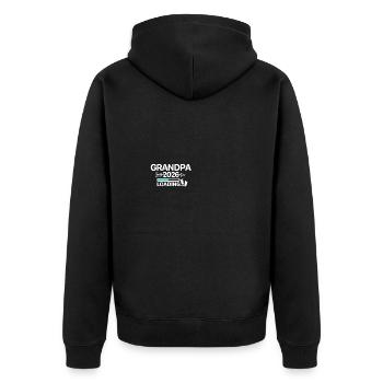 Opa 2026 Babyfüsse - Unisex Premium Bio Zip Hoodie - Schwarz - Hinten - Nico (187cm)
