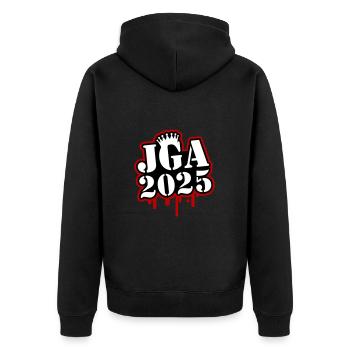Enterrement de vie de garçon 2025 Enterrement de vie de garçon - Veste à capuche bio Premium Unisexe - noir - Dos - Nico (187cm)