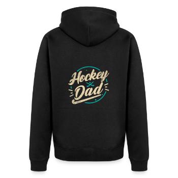 Feldhockey Dad Feldhockeyspieler Hockey Vater Papa - Unisex Premium Bio Zip Hoodie - Schwarz - Hinten - Nico (187cm)