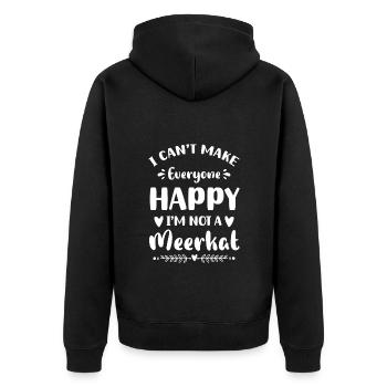 Erdmännchen Natur Süß Fell - Unisex Premium Bio Zip Hoodie - Schwarz - Hinten - Nico (187cm)