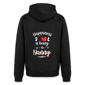 Happiness Joy Optimism - Unisex Premium Organic Zip Hoodie - black - Back - Nico (187cm)