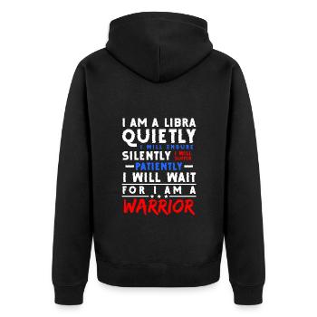 Libra Horoscope Date of Birth Star - Unisex Premium Organic Zip Hoodie - black - Back - Nico (187cm)