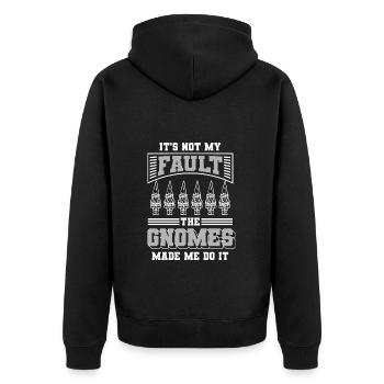 Dwarf Gnome Christmas Elf - Unisex Premium Organic Zip Hoodie - black - Back - Nico (187cm)