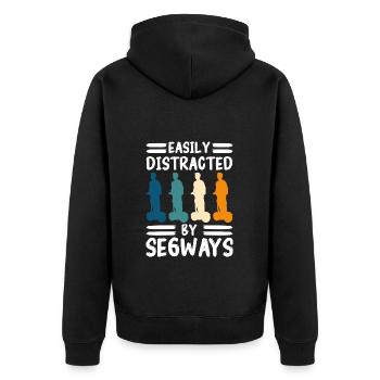 Segway Electric Scooter Balance Floating Board - Unisex Premium Organic Zip Hoodie - black - Back - Nico (187cm)