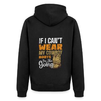 Country Sheriff Gunslinger Rider - Unisex Premium Organic Zip Hoodie - black - Back - Nico (187cm)