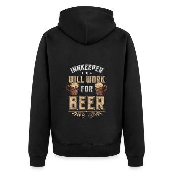 Gaststätte Beruf Shots Saufen - Unisex Premium Bio Zip Hoodie - Schwarz - Hinten - Nico (187cm)