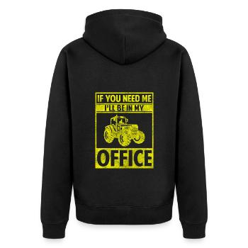 Bauer Anbau Acker Fahrzeug - Unisex Premium Bio Zip Hoodie - Schwarz - Hinten - Nico (187cm)