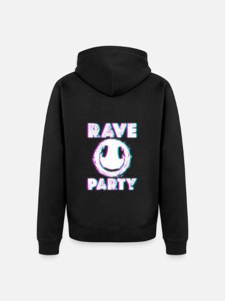 Rave Rave Music Festival Disco - Unisex Premium Organic Zip Hoodie - black