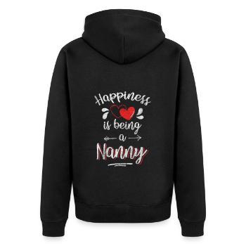 Happiness Positive Optimism Joy - Unisex Premium Organic Zip Hoodie - black - Back - Nico (187cm)