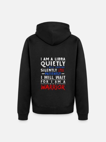 Libra birth superstitions - Unisex Premium Organic Zip Hoodie - black