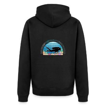 It’s always diving season somewhere - Unisex Premium Bio Zip Hoodie - Schwarz - Hinten - Nico (187cm)