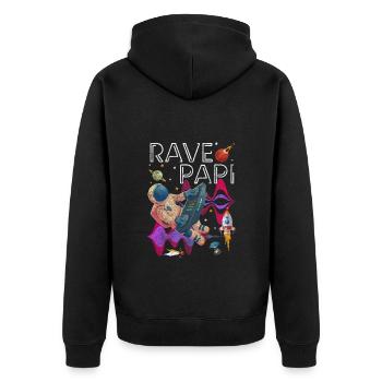Discothèque rave - Veste à capuche bio Premium Unisexe - noir - Dos - Nico (187cm)