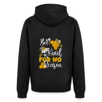 Honig Süß Honigwabe Nutztier - Unisex Premium Bio Zip Hoodie - Schwarz - Hinten - Nico (187cm)