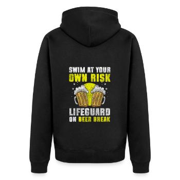 Swimmers Hobby Rescue - Unisex Premium Organic Zip Hoodie - black - Back - Nico (187cm)