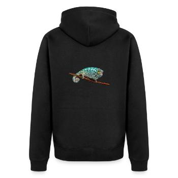 Chameleon - Unisex Premium Organic Zip Hoodie - black - Back - Nico (187cm)