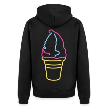 Glace molle colorée - Veste à capuche bio Premium Unisexe - noir - Dos - Nico (187cm)
