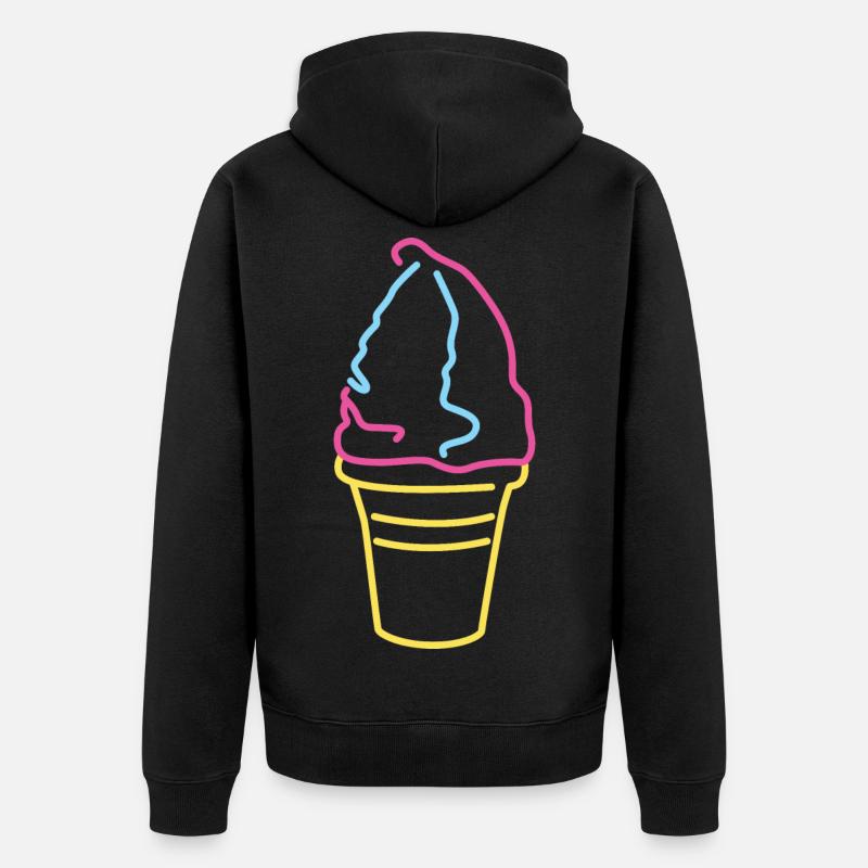 Buntes Softeis - Unisex Premium Bio Zip Hoodie - Schwarz