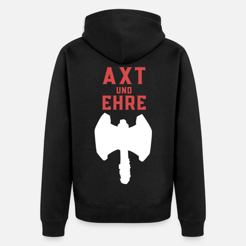 Hache et honneur - Veste à capuche bio Premium Unisexe - noir