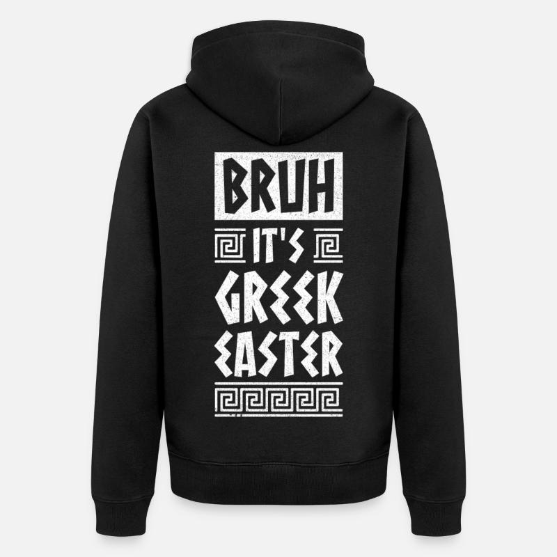 Mec, c’est Pâques orthodoxe grec - Veste à capuche bio Premium Unisexe - noir