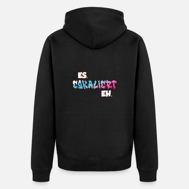 Es eskaliert eh - Unisex Premium Bio Zip Hoodie - Schwarz