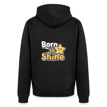 Né pour briller – Strahlender Stern - Veste à capuche bio Premium Unisexe - noir - Dos - Nico (187cm)