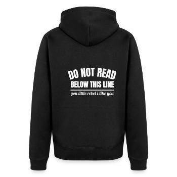 Ne pas lire - Drôle - Veste à capuche bio Premium Unisexe - noir - Dos - Nico (187cm)