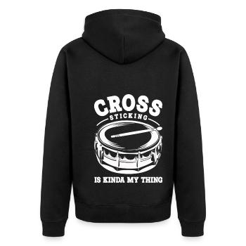 Tenor Schlagzeuger | Tenortrommel Band Geschenk - Unisex Premium Bio Zip Hoodie - Schwarz - Hinten - Nico (187cm)