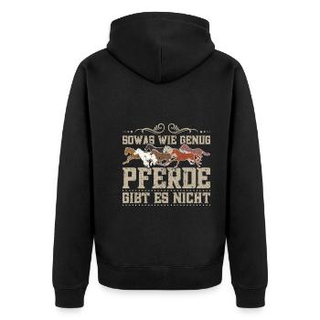 Pferdeliebhaber Reiten Pferde Reiten Pferdestall - Unisex Premium Bio Zip Hoodie - Schwarz - Hinten - Nico (187cm)