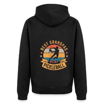 Best Grandpas play Pickleball Retirement Vintage - Unisex Premium Organic Zip Hoodie - black - Back - Nico (187cm)