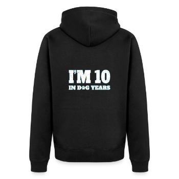 J’ai 10 ans en années de chien - Veste à capuche bio Premium Unisexe - noir - Dos - Nico (187cm)