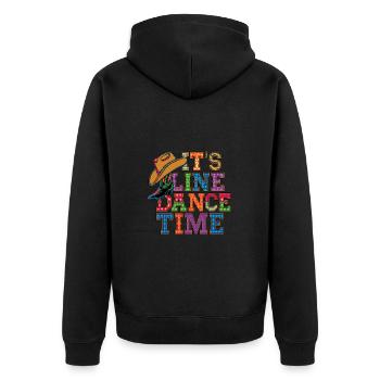 Line Dance Time Line Dancing Time to dance - Unisex Premium Organic Zip Hoodie - black - Back - Nico (187cm)