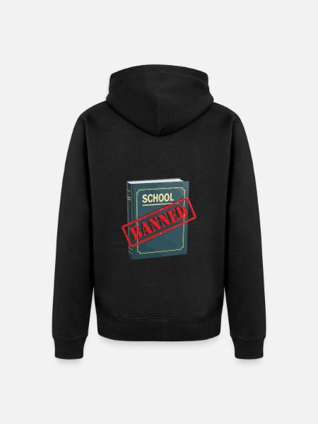 Book Banned - Unisex Premium Organic Zip Hoodie - black