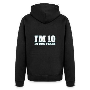 J’ai 10 ans en années de chien - Veste à capuche bio Premium Unisexe - noir - Dos - Nico (187cm)