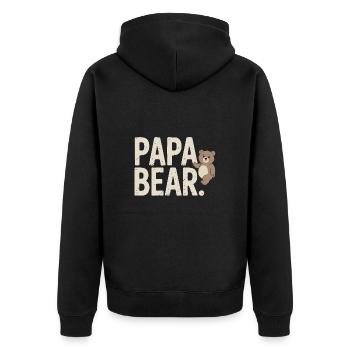 Papa Bear – Un design amusant pour les pères - Veste à capuche bio Premium Unisexe - noir - Dos - Nico (187cm)