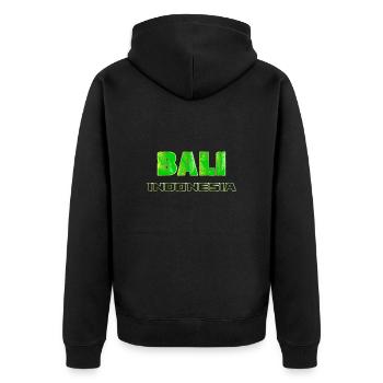 Bali - Indonesien - Unisex Premium Bio Zip Hoodie - Schwarz - Hinten - Nico (187cm)