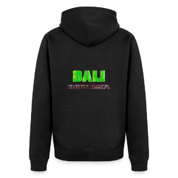 Bali - Indonesien - Unisex Premium Bio Zip Hoodie - Schwarz - Hinten - Nico (187cm)