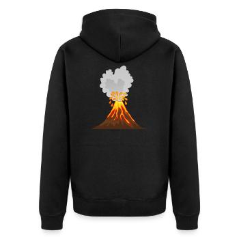 Volcan, lave, cendre, magma, géologue, volcan - Veste à capuche bio Premium Unisexe - noir - Dos - Nico (187cm)