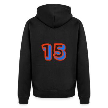 15. 15 ANS. 15e ANNIVERSAIRE. ANNIVERSAIRE 15 ANS. - Veste à capuche bio Premium Unisexe - noir - Dos - Nico (187cm)