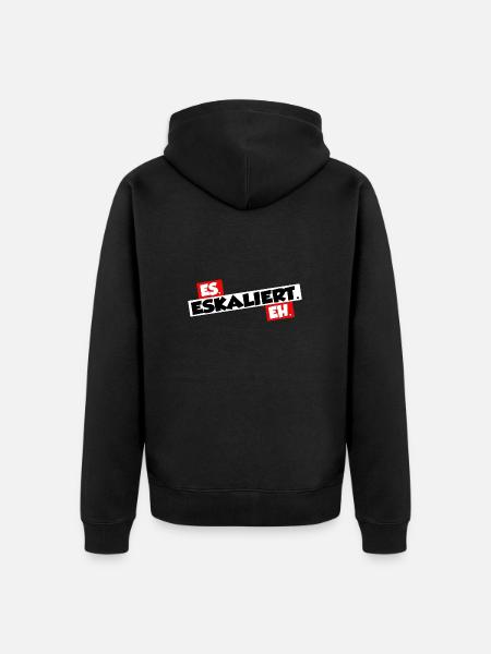 Es eskaliert eh - Unisex Premium Bio Zip Hoodie - Schwarz