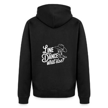 Line Dance was sonst - meine Passion - mein Ding. - Unisex Premium Bio Zip Hoodie - Schwarz - Hinten - Nico (187cm)