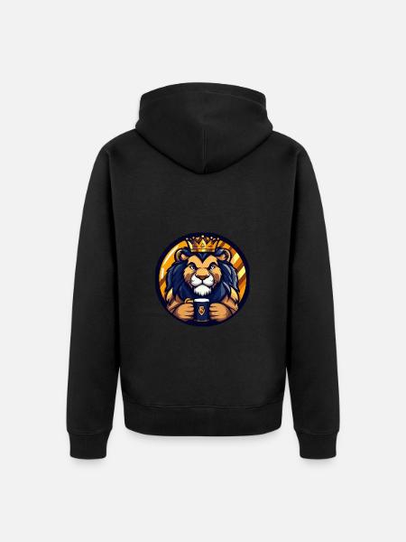 Löwe Bier - Unisex Premium Bio Zip Hoodie - Schwarz