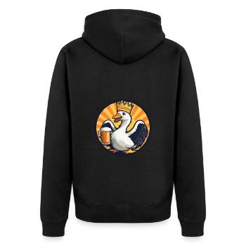 Gans Bier - Unisex Premium Bio Zip Hoodie - Schwarz - Hinten - Nico (187cm)